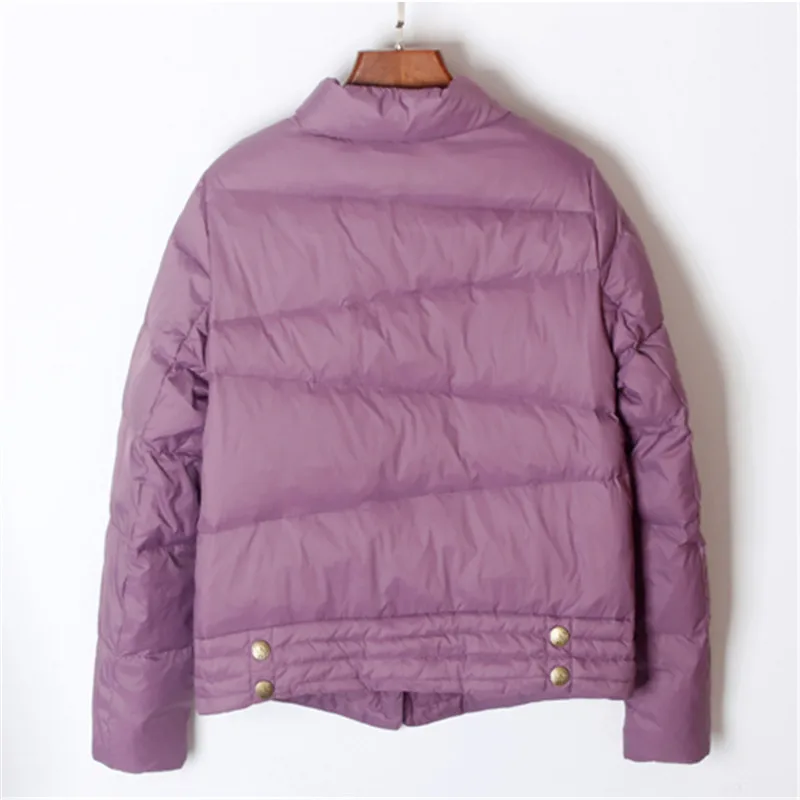 Sanishroly Autumn Winter Ultra Light Duck Down Coat Ladies Short Down Jackets Women Slim Pocket Warm Puffer Jacket Parkas SE1036