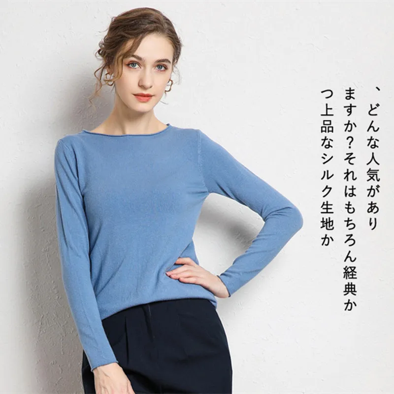 

MRMT 2023 Brand New Ladies' Knitted Sweater With Round Neck And Loose Short Knit Bottoming Shirt Pullover Cashmere Sweater Tops