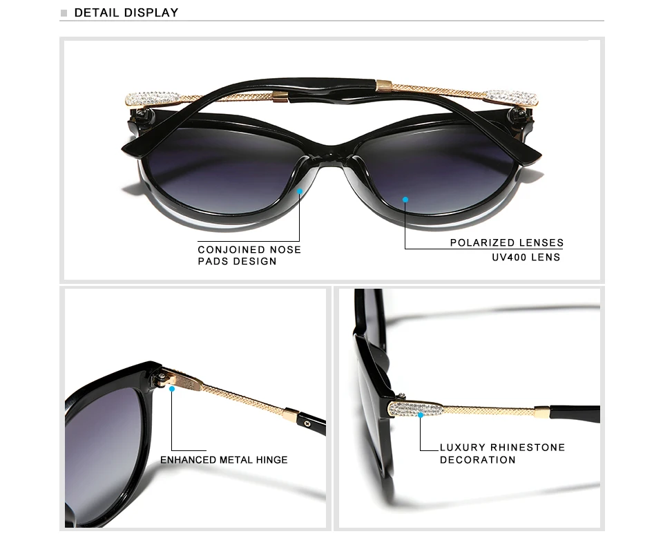 KINGSEVEN Mode Sonnenbrillen Elegante Serie Frauen Polarisierte Gläser Doppel Rahmen Design Frauen Weibliche Brillen – Detail 1