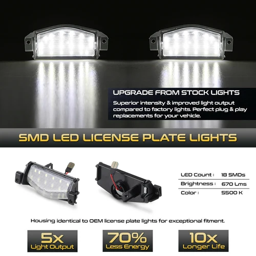 Imagen 2 del producto Luces LED traseras para matrícula de coche, 2 piezas, sin Error, para Mazda 3 M3 2009-2013 y Mazda 2 M2 2011-2013, BS1E-51-274E
