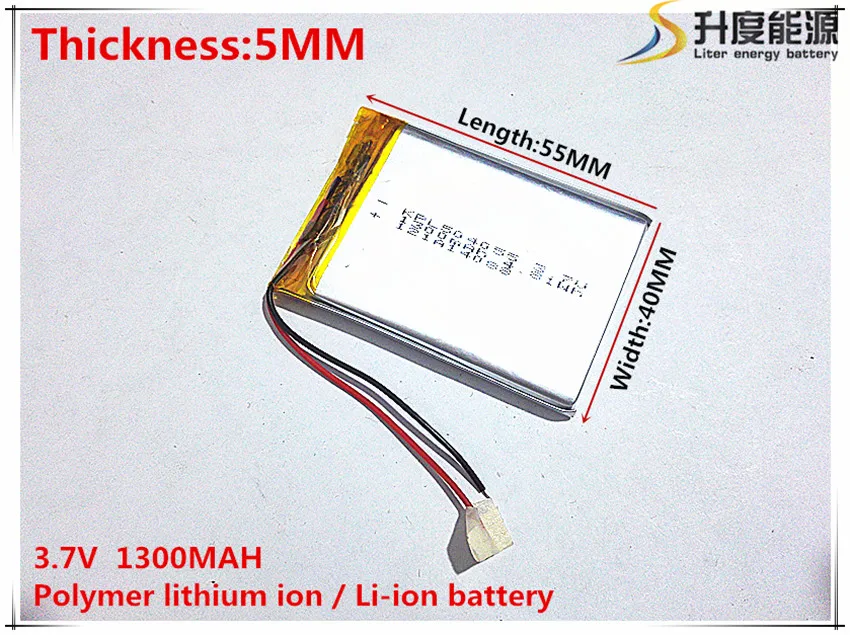 3,7 V 1300mAh 504055 polímero de litio li-po li-ion pilas recargables para Mp3 MP4 MP5 GPS móvil bluetooth