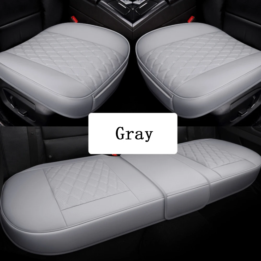 PU Leather Car Seat Front And Rear Cushion Non Slide Auto Accessories Universal Seat Protector Mat Pad Four Season Seat Cover