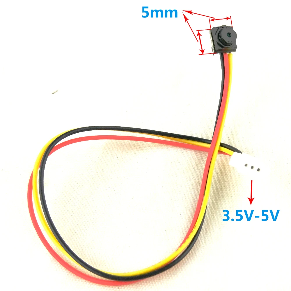 Imagem -03 - Câmera de Vídeo Pequena da Cor do Micro Cmos da Lente 700tvl 3.6 mm da Mini Câmera de Fpv 5x5 mm com Microfone Áudio para o Quadcopter de Fpv Corrida Drone