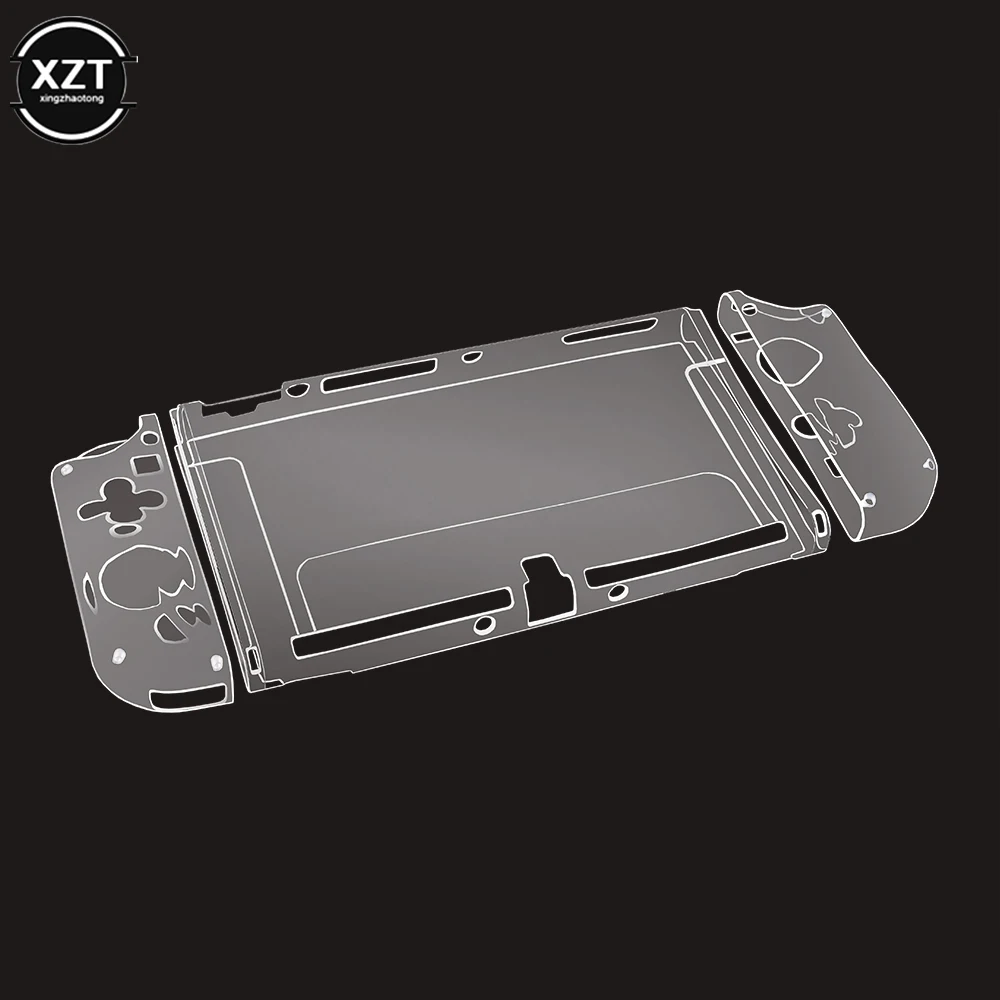 Clear Case for Nintendo Switch Oled Game Controller Cover Transparent TPU Soft + PC Hard Button Case Protective Crystal Shell