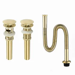 brushed gold color Basin Pop up drain-pipe Basin Sink Drain Pipe with&without overflow DP909