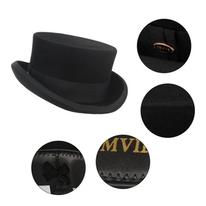 Gemvıe keçe şapka 11 cm %100 % yün, hem erkekler hem de kadınlar için bir şapka, yeni bir şapka, silindir, kostüm partisi, fedora, derby, sihir En iyi 10 satış, çılgın şapkacı şapkası-no. 6