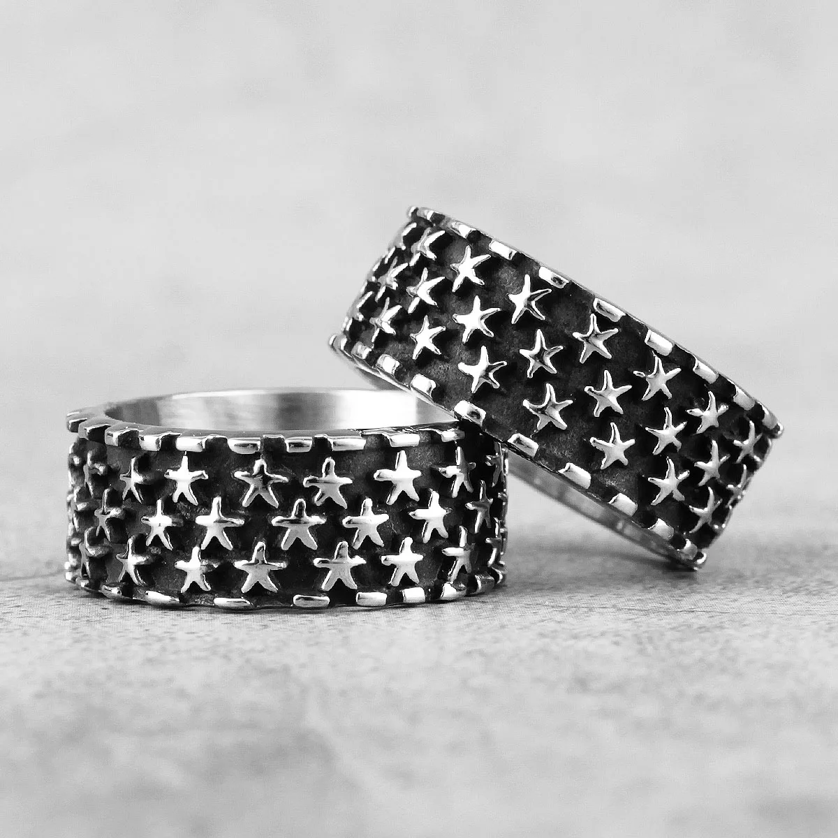 Starry Night Star Simple Stainless Steel Women Mens Rings for Couple Lovers Girl Boyfriend Jewelry Creativity Gift Wholesale