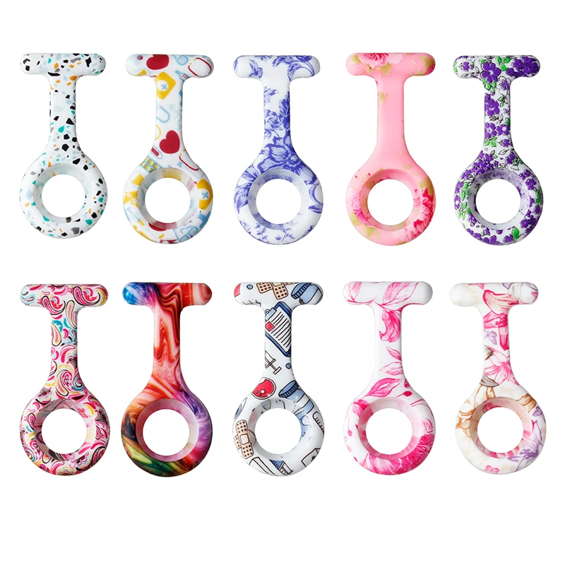 

ALK Vision Nurse Watches Accessories Silicone FOB Pocket Watches Band Strap Fashion Medical Watchband Colorful Pattern