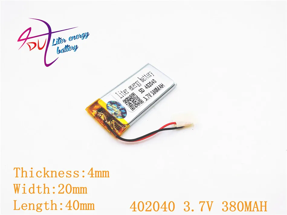 1pcs [SD] 3.7V,380mAH,[402040] Polymer lithium ion / Li-ion battery for TOY,POWER BANK,GPS,mp3,mp4,cell phone,speaker