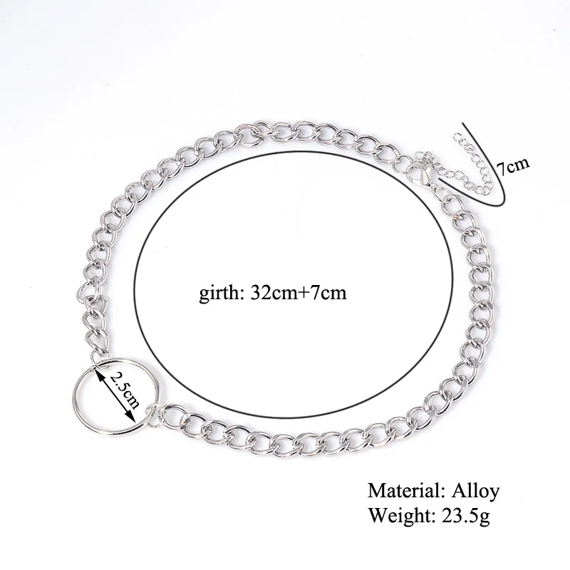 2022 neue Halskette Für Frauen Gothic Kette Choker Kreis Rock Aussage Halskette Kreis Dekoration Metall Schmuck Vintage Mode – Detail 1