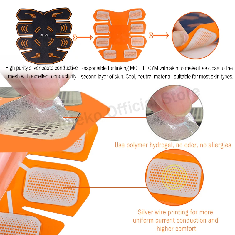 الذكية EMS مدرب الجسم الكهربائية محفز العضلات اللاسلكية البطن ABS محفز اللياقة البدنية فقدان الوزن مدلك شحن/عن بعد