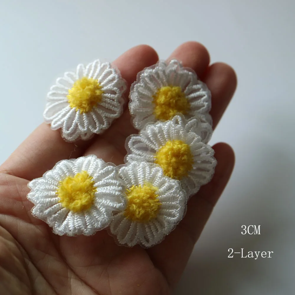 5pc DIY 2-layer flower Patches for clothing Embroidery floral patches for clothes bags decorative parches applique sewing craft