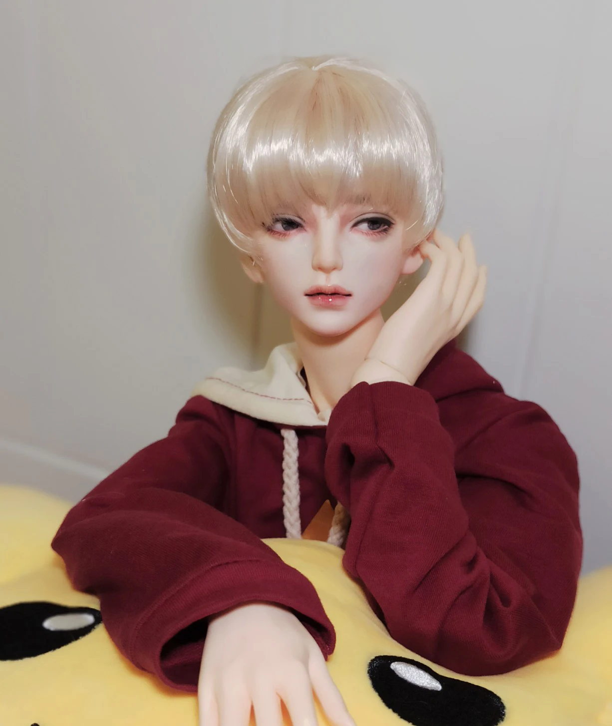 D03-P339 juguete para niños BJD DD SD MSD 1/4 1/6 1/3 accesorios para muñecas peluca alambre de alta temperatura pelo corto colorido blanco dorado 1 Uds