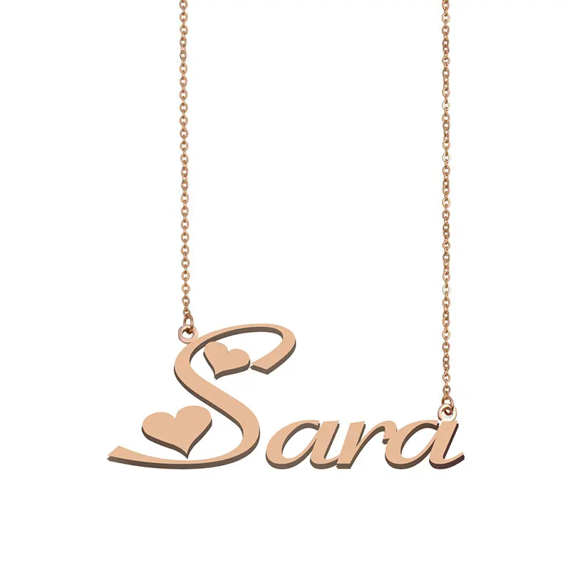 

Sara Name Necklace Personalized for Women Custom 925-Sterling Silver Charm Girlfriend Birthday Wedding Christmas Mother Gift