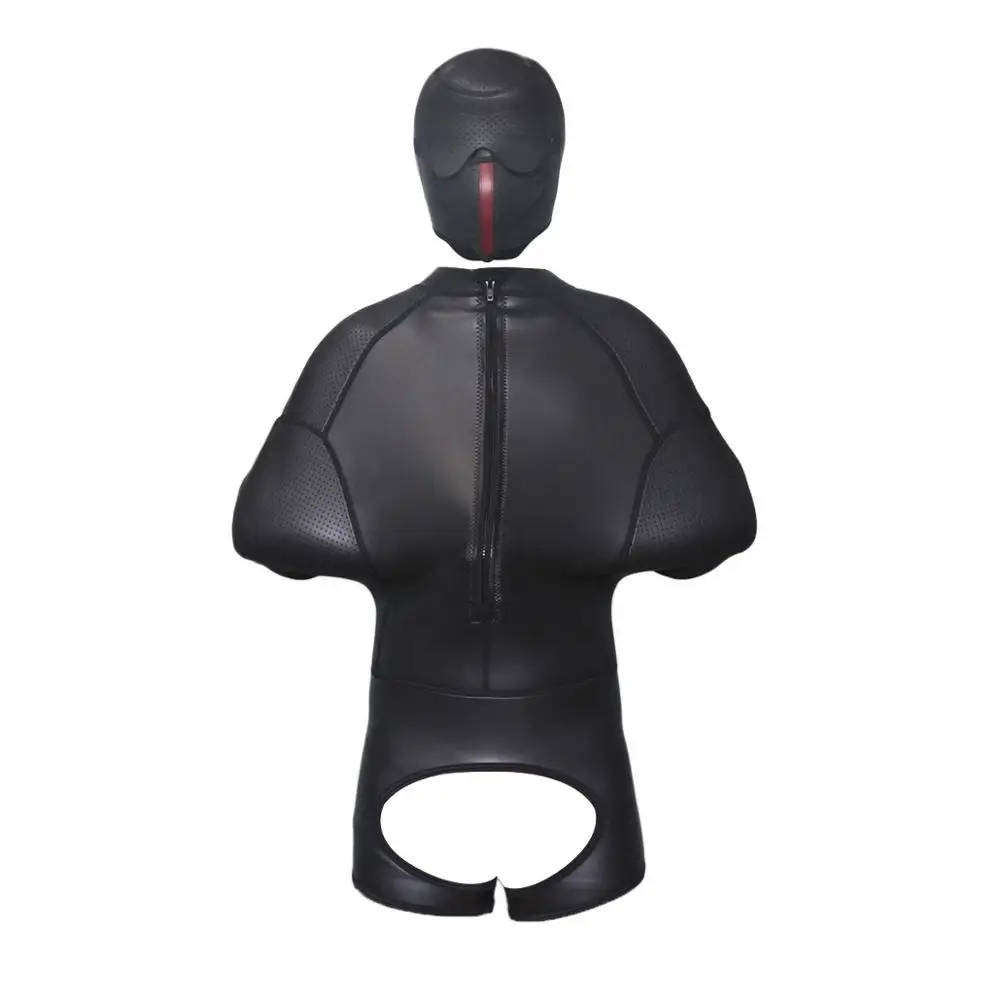 Men Soft Latex Rubber Bodybag Binder Sleep Sack Heavy Duty Gothic Half Body Restraint Straitjacket Bondagebag Fetish Costume