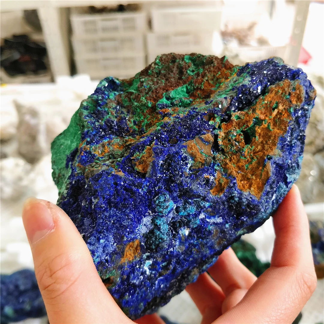 Natural Rough Raw Azurite Crystal Mineral Ores Specimens Loose Gemstones Genuine Chessylite Rock Mine Quartz Collectibles Decor