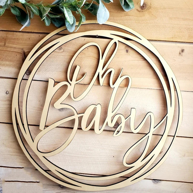 Oh Baby Sign For Baby Shower Wooden Wall hanging First 1 One 1st Birthday Party Baby Shower Decorations Boy Girl Party Decor