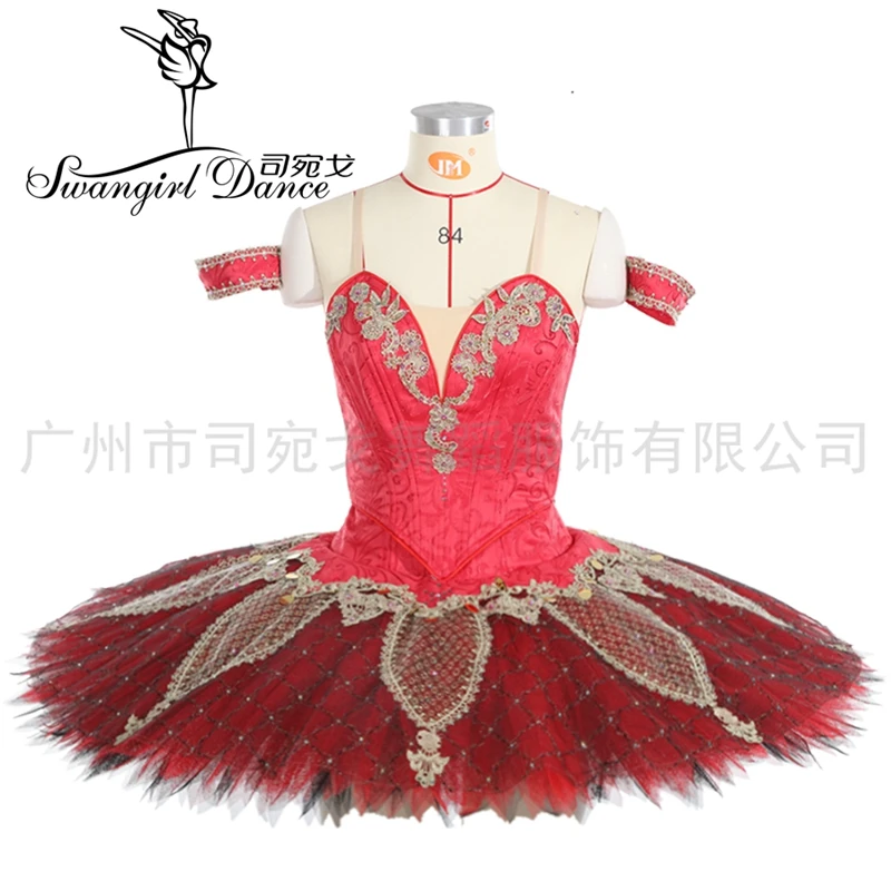 

Split Red Black La Esmeralda ballet tutu for competition child professional ballet stage costumes platter tutu dress LT0022