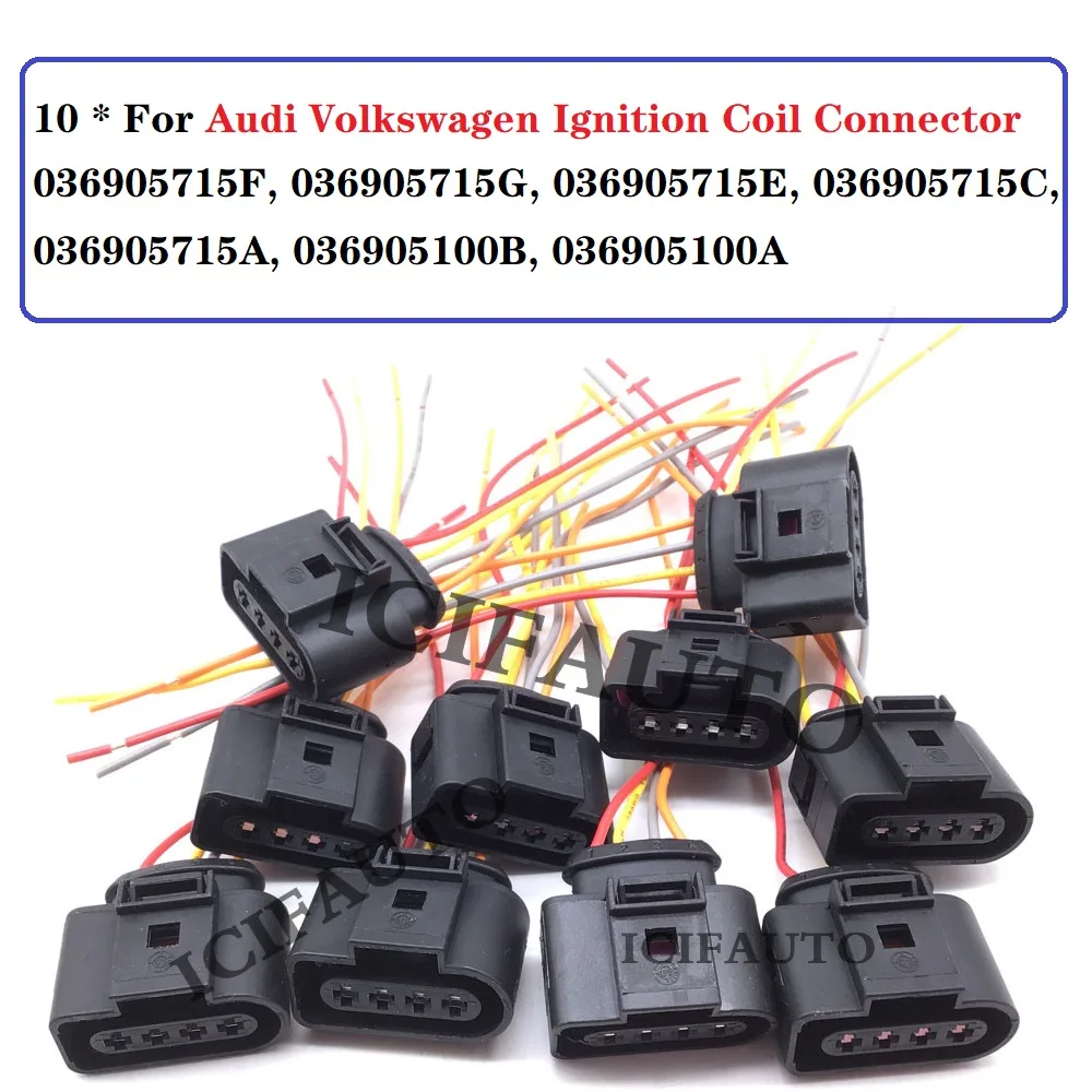 1/2/4/10 Pcs Connector of Ignition Coil  036905715F, 036905715G, 036905715E, 036905715C, 036905715A, 036905100B, 036905100A