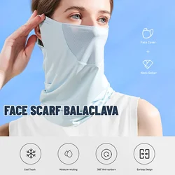 Summer Face Cover Outdoor Face Scarf Balaclava UV Protction Earloop Neck Gaiter Breathable Women Sports Sun Protection