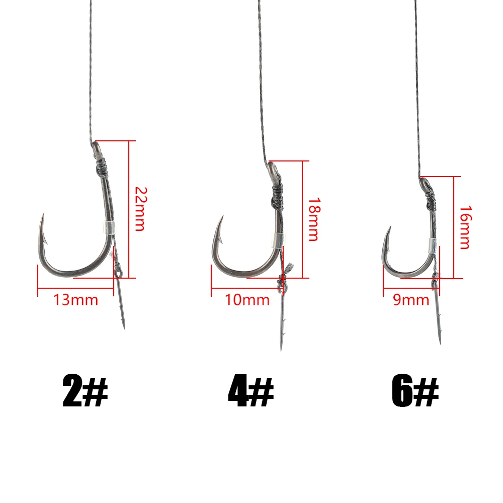 W.P.E 6pcs/pack Carp Fishing Ready Tied Chod Rigs 2#/4#/6# Metal Bait Spike Method Feeder Boilie Fishing Accessories Rig Tackle