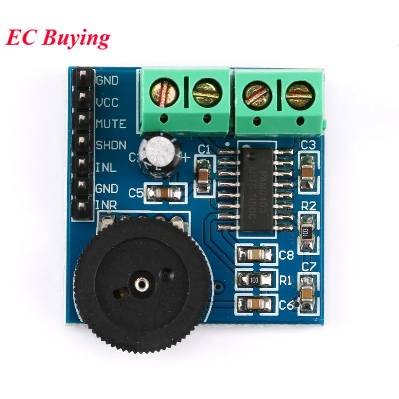 1Pc-5Pcs PAM8403 Amplifier Board Module Mini 2.5V to 5V 2x3W Digital Power Audio Class D 2 Channel 3W Volume Control USB HXJ8002