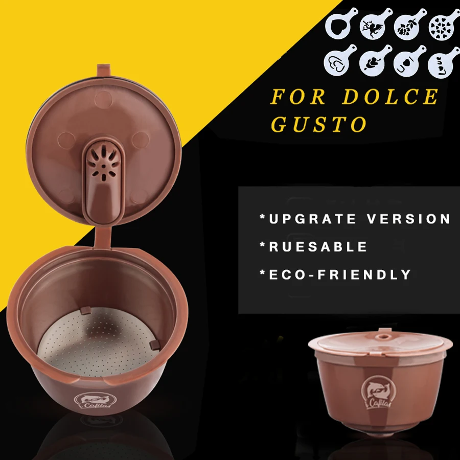 Upgrade Dolci Gusto Capsule Crema Capsulas De Cafe & Normal Verstion Recargables Reusable Coffee Capsula Latte Tool