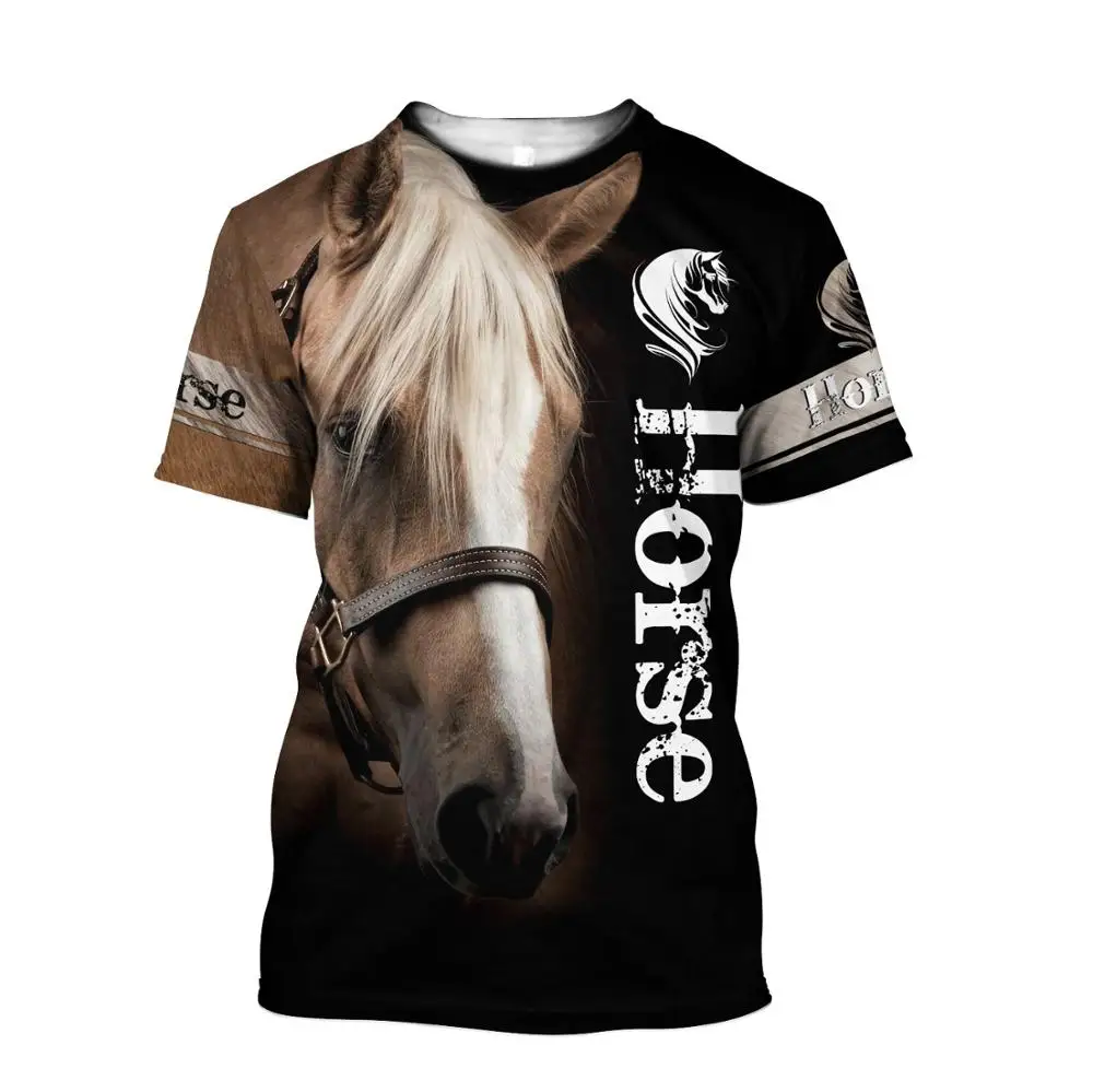 Summer Men t-shirt Beautiful Love Horse 3D Printed T-Shirt Harajuku Casual short Sleeve Tee shirts Unisex tops QDL013