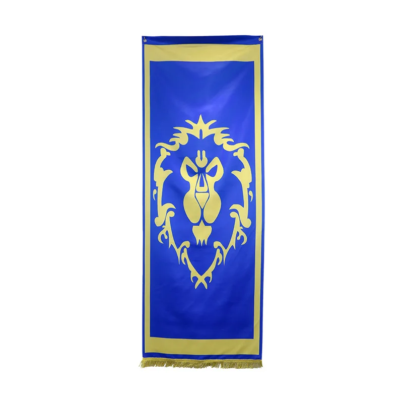 190cm World Of War Riot Alliance Horde Flag Game Badge Banner Oversize Dacron Blue Red Flag Home Party Cosplay Accessory