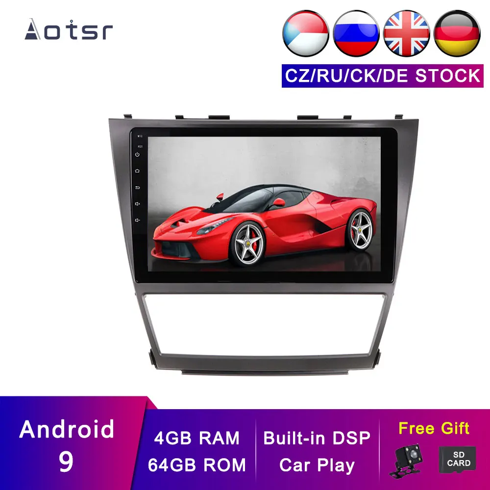 

AOTSR Android 13 Автомобильный GPS для Toyota Camry 2006-2011 Автомобильный навигационный трекер Авто DSP Радио Мультимедийный плеер Головное устройство 4G + 64G