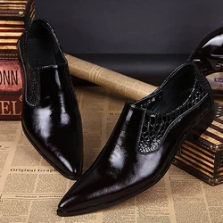 Summer New pattern Men's Shoes Pointed Calf Low Bright leather Oxford shoes Office Dress shoes Luxury Wedding shoes