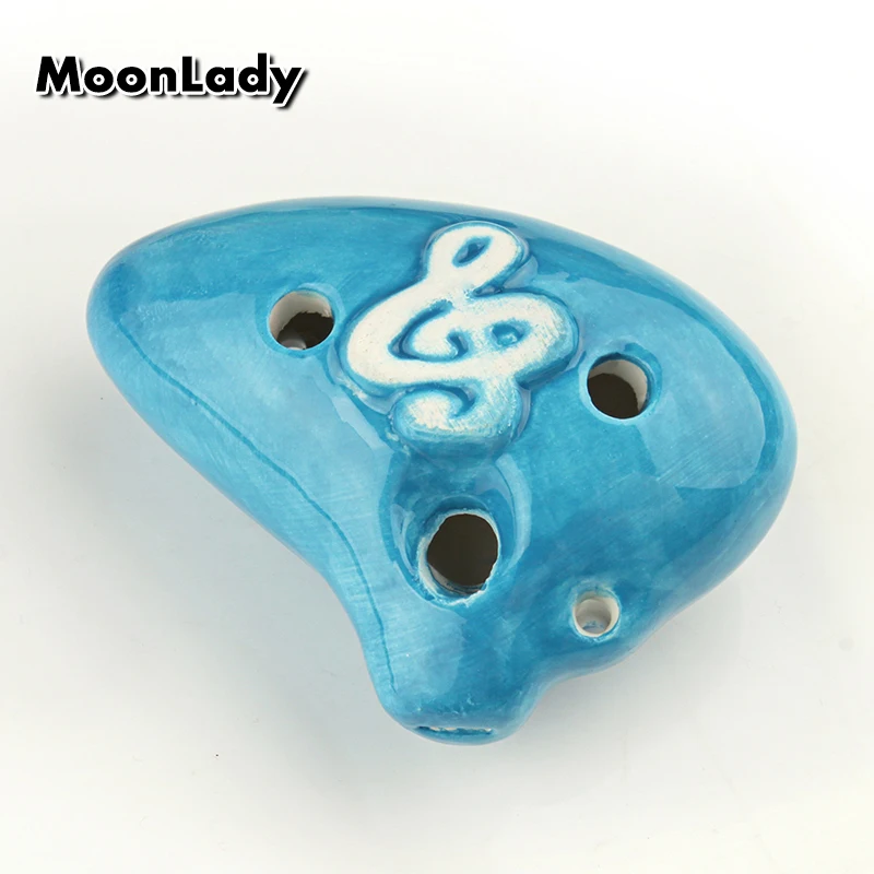 4 Colors Ocarina 6 Hole Submarine Small Ocarina Alto C Tone Beginner Ocarina Tourist Souvenir Teaching Toys Ceramic Pendant