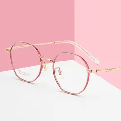 New Arrival Pure Titanium Glasses  Frame For Women Style with Spring Hinges Full Rim Optical Eyewear Ultralight Myopia