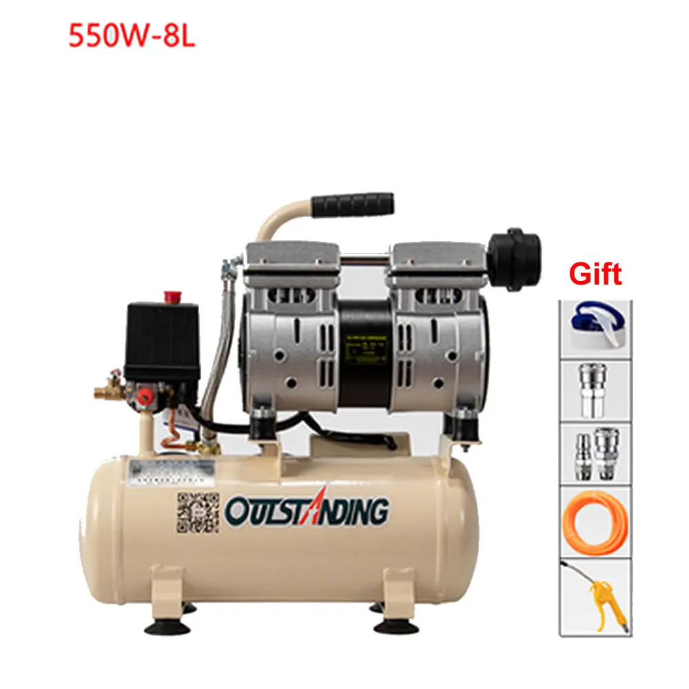 550W 8L 7 Bar Industrial Outstanding Oil-free Air Compressor 550W 4L Portable Oil Vacuum Pump for OCA Laminator LCD Separator