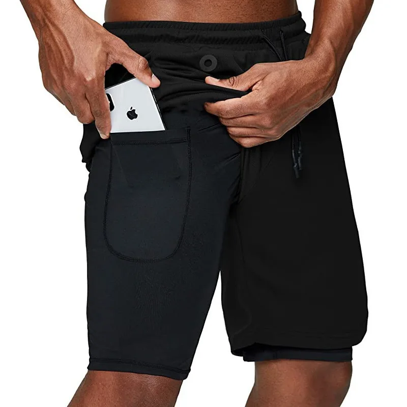 Pantaloncini da corsa sportivi uomo Fitness palestra allenamento pantaloncini sportivi allenamento ad asciugatura rapida palestra Sport Jogging