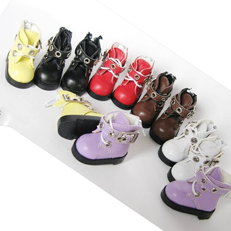 1/6 BJD shoes 1/6 YOSD BB doll boots High-top rivet boots 4.2cm doll shoes doll accessories