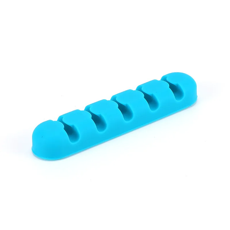 Enrouleur de câble USB 5 trous, support d'écouteurs, casque, souris, Clip en Silicone, ligne de téléphone, organisateur de bureau, finition prise de bureau, longue bande de rétention de fil en Silicone, enrouleur de cordon d'alimentation # OW