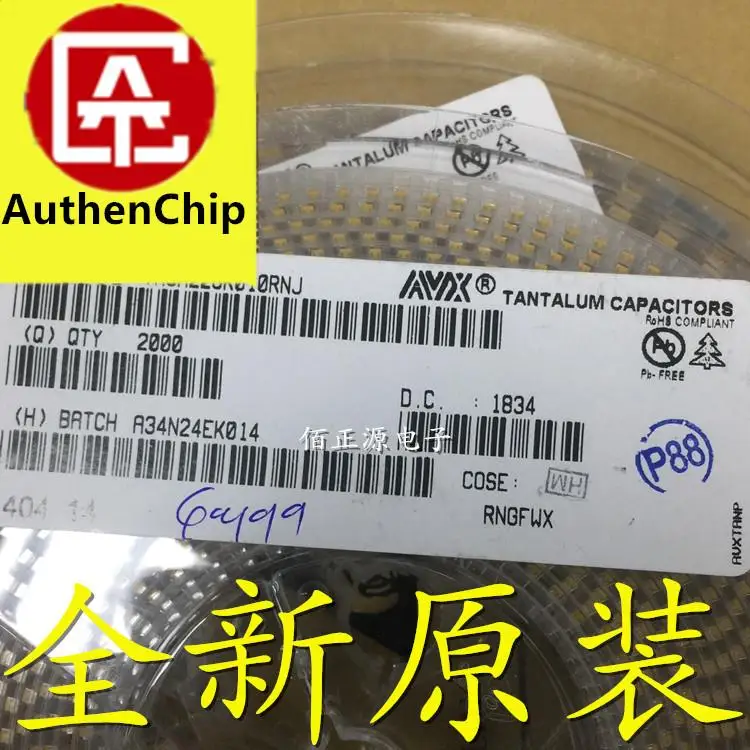 10Pcs 100% Original New In สต็อกตัวเก็บประจุแทนทาลัม SMD 3216ประเภท10V 22UF ± 10% TAJA226K010RNJ