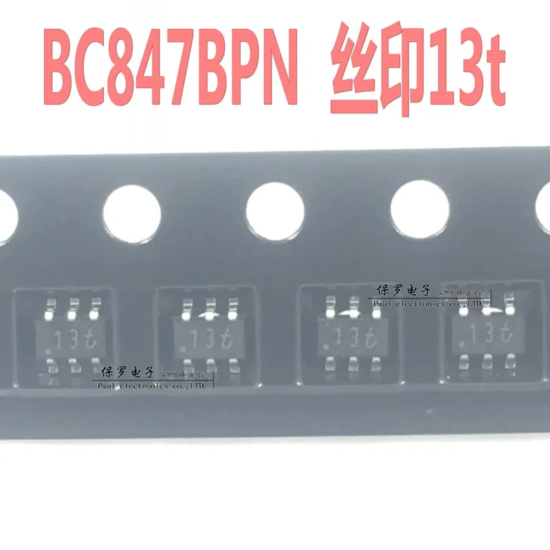 10Pcs 100% ต้นฉบับใหม่ทรานซิสเตอร์ BC847BPN BC847ผ้าไหมหน้าจอ13T SOT-363 Real สต็อก