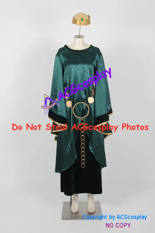 Brave Queen Elinor Cosplay Costume Dress Include Chain Prop acgcosplay Garment