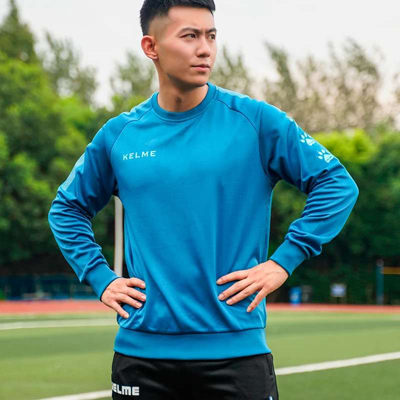 KELME Round Neck Football Sweatshirt Mens Pullover Long-Sleeved Football  Autumn And Winter Training  Sports Top 3891370