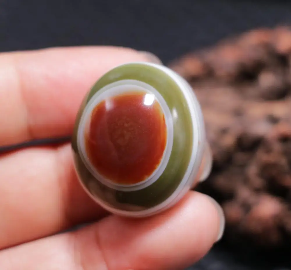 ENUP06 Magic Power Tibetan Agate Colorful Goat Heaven Eye dZi Bead Smoothly Pendant 9R9D Amulet L Lkbrother Sauces Top Quality