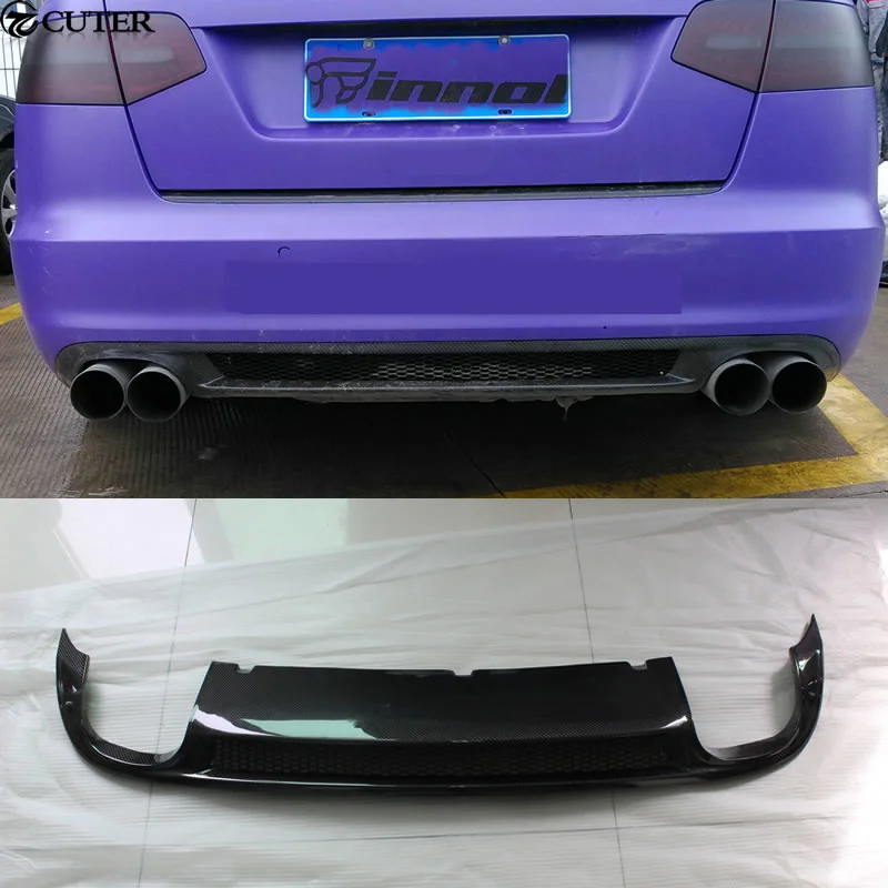 A6 C6 S6 Carbon Fiber Rear Bumper Diffuser Rear Lip for Audi A6 C6 S6 Car Body Kit 09-11