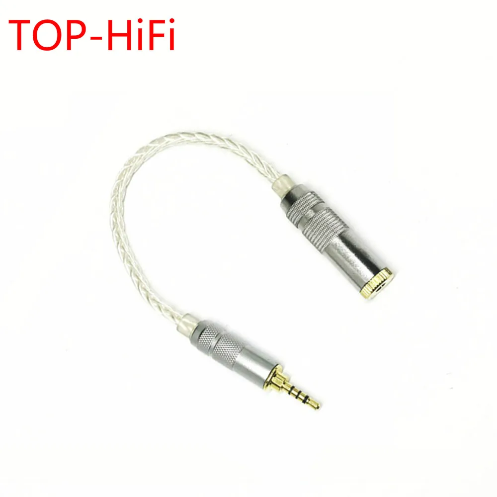 

TOP-HiFi 2.5mm TRRS Blanced To 3.5mm 3 pole Adpter 8 Core Silver Plated Audio Cord Cable