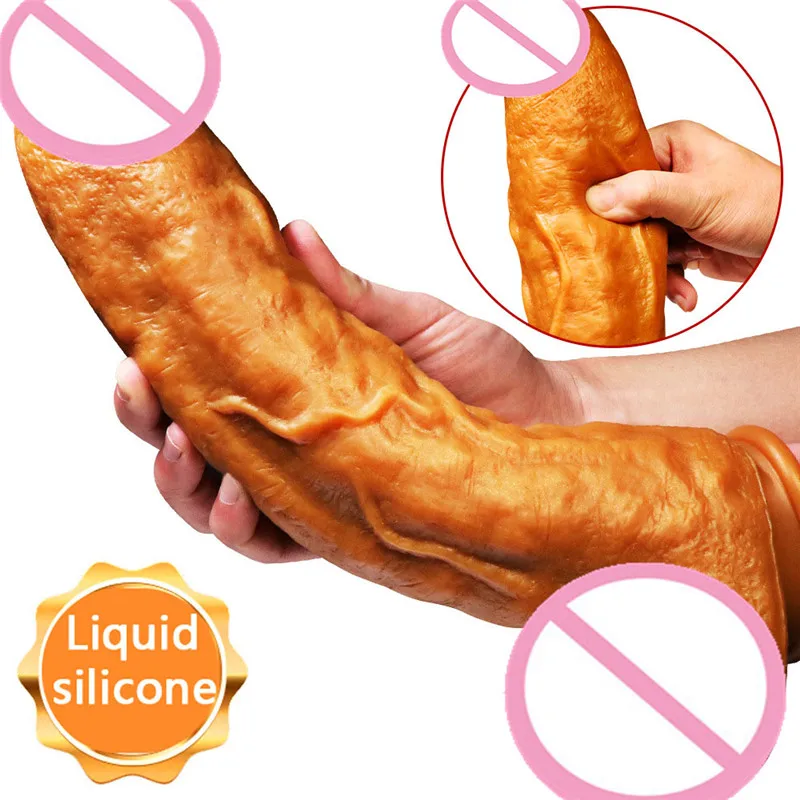 New Huge Dildo Female Masturbator Super Soft Realistic Penis Dildo Double-layer Silicone Suction Cup Dildos For Women Big Dick