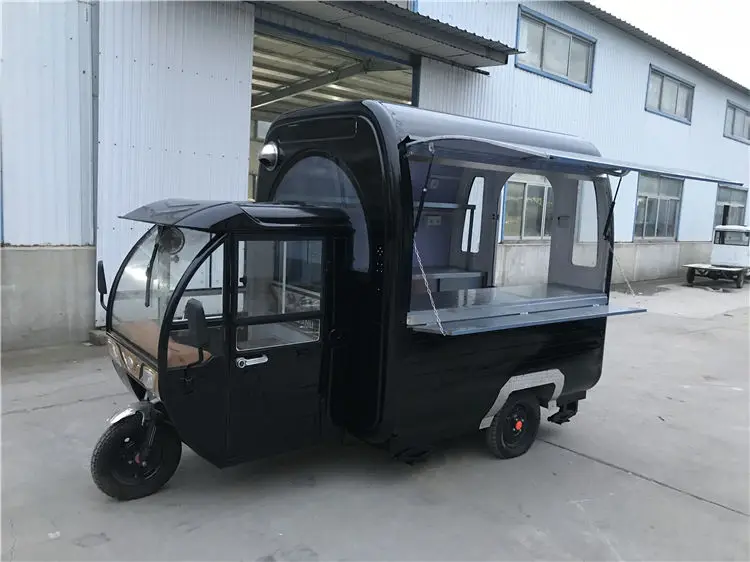 Chariot mobile électrique KN-220G de nourriture de casse-croûte de café de crème glacée de remorque de cuisine de camion de nourriture de tricycle avec la commande de puissance sur la route