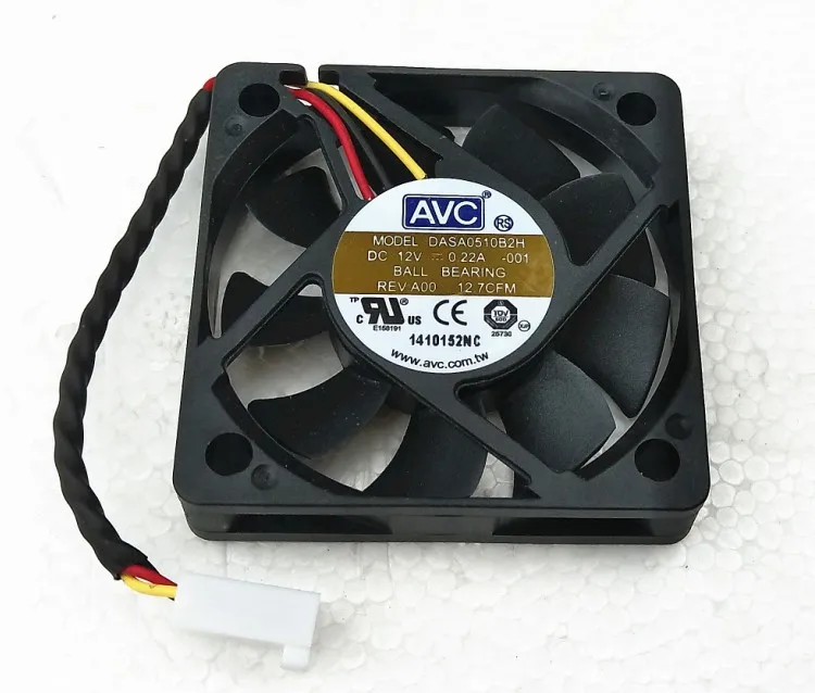 

2pcs New 50mm 5cm Slim Ball Bearing Cooling Fan,for AVC DASA0510B2H 50X50X10mm DC 12V 0.22A 50x50x10mm Server Cooling Fan