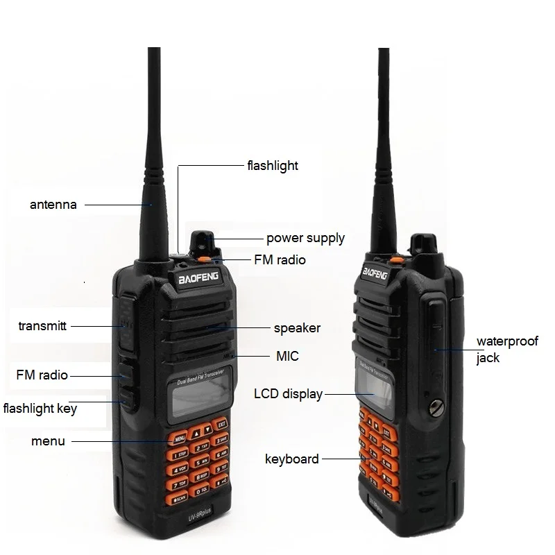 Imagem -02 - Baofeng uv 9r Plus 10w à Prova Impermeável Água Walkie Talkie hf Transceptor Ham Rádio Scanner Banda Dupla em Dois Sentidos Estações de Rádio Amador Uv-9r