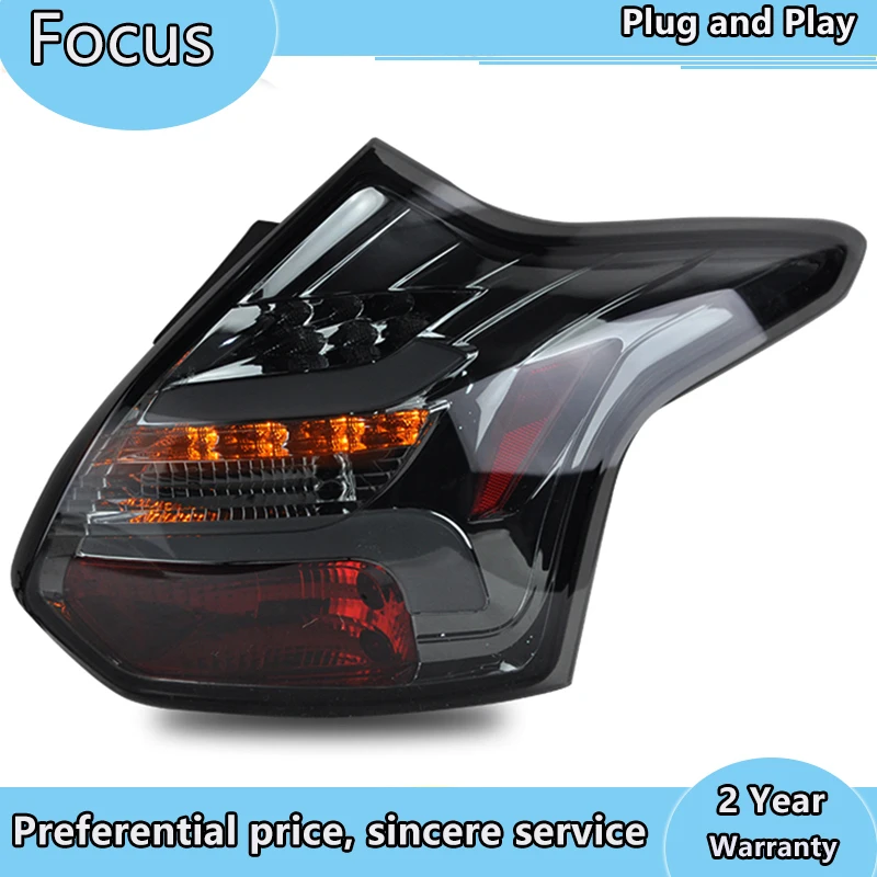 Dynamic Video for 2012 2013 2014 year for FORD Focus 3 hatchback LED Strip Tail Lamp rear lights back light Red color TJ