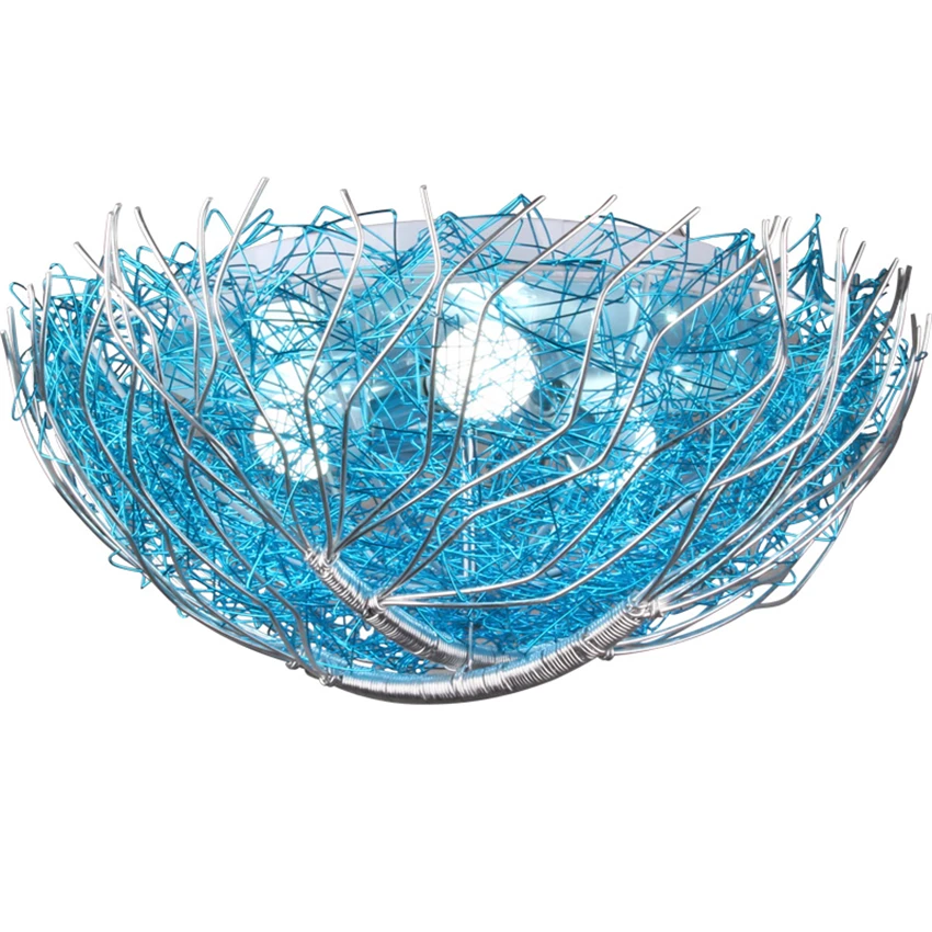 Creative tree branch bird's nest ceiling lights study aisle hotel children's room bedroom art deco Mediterranean ceiling lamps